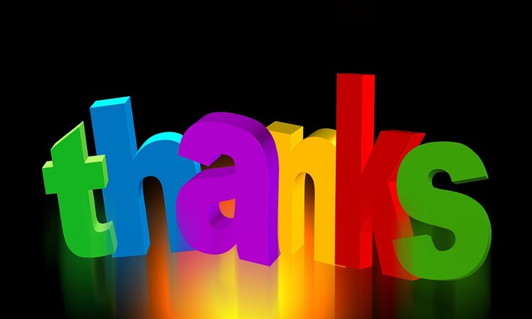 A thanks sign