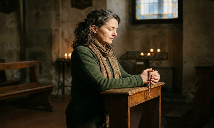 A woman praying